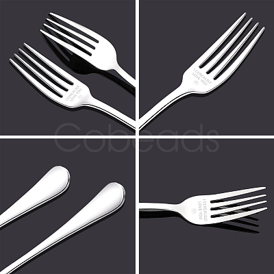 Globleland 1 Set 2Pcs 304 Stainless Steel Fork AJEW-GL0001-19-066-1