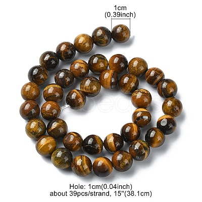 Natural Grade AB Tiger Eye Round Beads Strands G-YW0001-58C-1