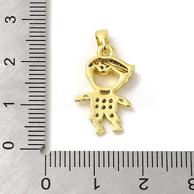 Rack Plating Brass Micro Pave CLear Cubic Zirconia Pendants KK-C053-08G-1