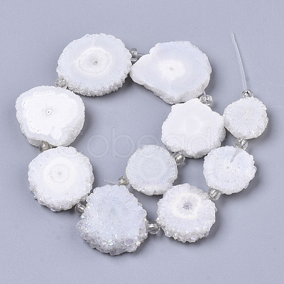 Electroplated Natural Quartz Beads Strands G-R461-04M-1