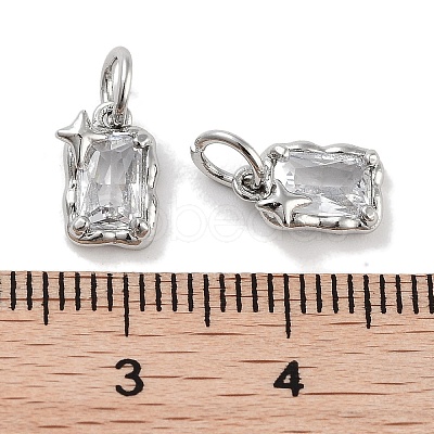 Brass Micro Pave Cubic Zirconia Charms KK-C051-10P-05-1