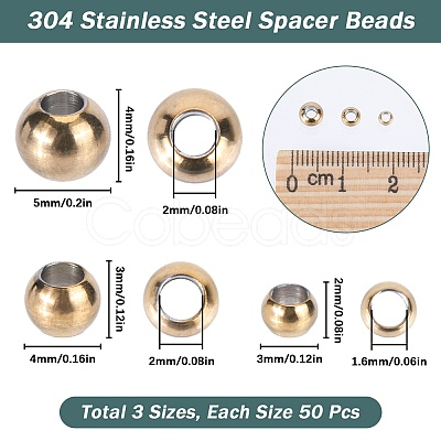 SUNNYCLUE 150Pcs 3 Styles 304 & 202 Stainless Steel Rondelle Spacer Beads STAS-SC0006-91-1