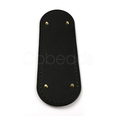 Oval PU Leather Knitting Crochet Bags Nail Bottom Shaper Pad PURS-WH0001-64D-1