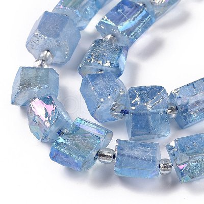 Electroplated Natural Quartz Beads Strands G-G767-02-05-1