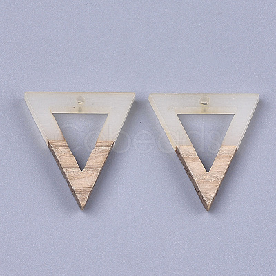 Resin & Walnut Wood Pendants X-RESI-S358-56B-1