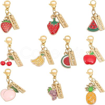 CHGCRAFT Fruit Theme Alloy Enamel Pendant Decorations HJEW-CA0001-44-1