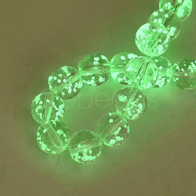 Handmade Luminous Transparent Lampwork Beads Strands LAMP-T017-04A-1