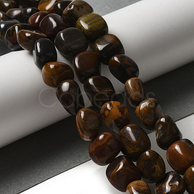 Natural Chinese Writing Stone Beads Strands G-B078-D11-02-1