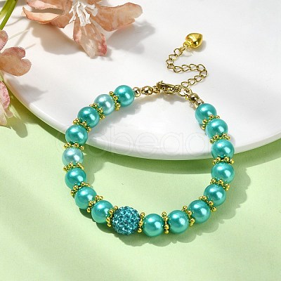 Glass Imitation Pearl Beaded Bracelets for Women BJEW-JB10034-03-1