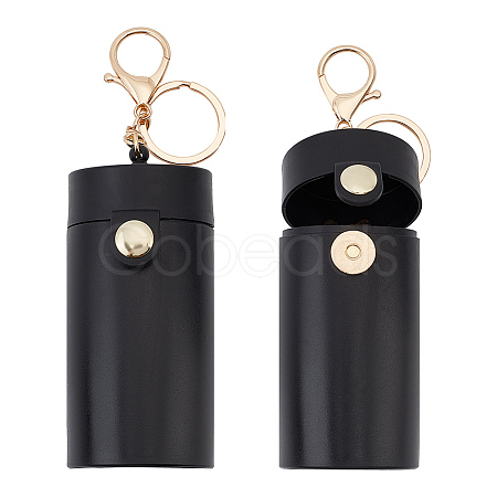 Mini Column Portable PVC Chapstick Keychain Holder KEYC-WH0004-63-1