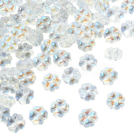 100Pcs Transparent Czech Glass Beads GLAA-CJ0001-90-1