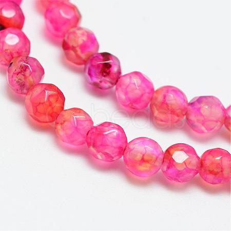 Natural Crackle Agate Bead Strands G-R344-4mm-55-1