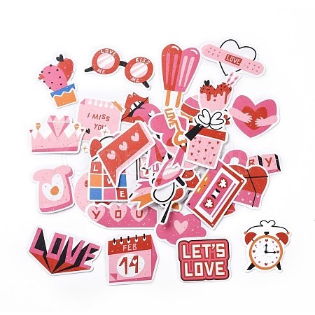 Valentine's Day Theme Paper Stickers Set DIY-G066-27-1