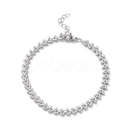 304 Stainless Steel Cobs Chain Bracelets for Men Women STAS-B039-10P-1