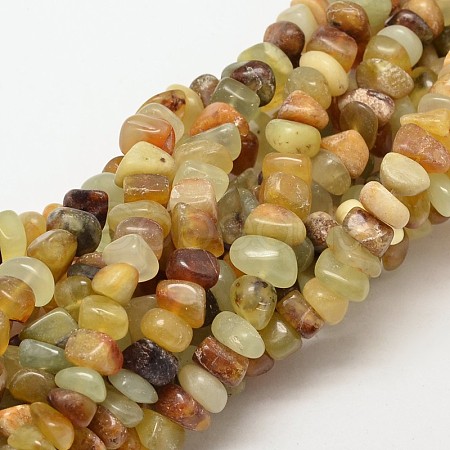Natural Xiuyu Jade Nuggets Beads Strands G-P091-29-1