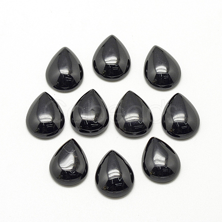 Natural Black Stone Cabochons X-G-R417-13x18-46-1