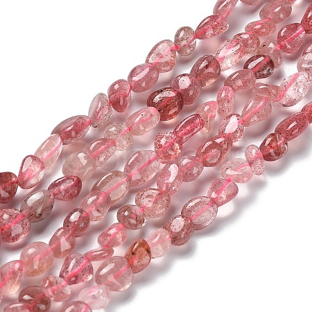 Natural Strawberry Quartz Beads Strands G-P497-01A-07-1