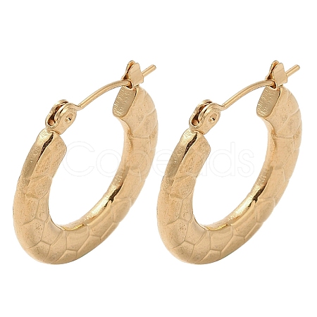 Snake Skin 201 Stainless Steel Half Hoop Earrings for Women EJEW-G385-06G-1