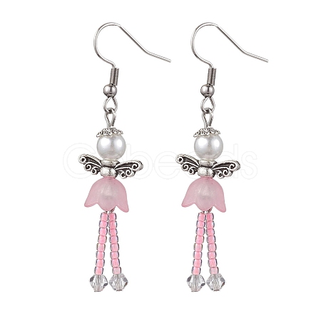 304 Stainless Steel Fairy Dangle Earrings EJEW-MZ00129-02-1