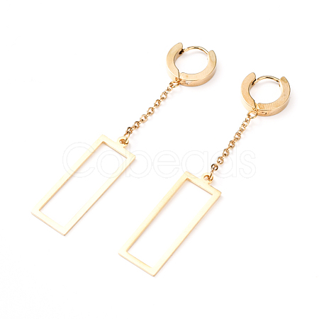 304 Stainless Steel Dangle Hoop Earrings EJEW-G280-42G-1