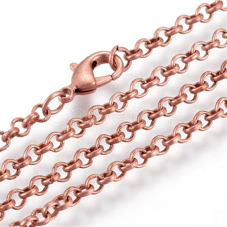 Iron Rolo Chains Necklace Making MAK-R015-45cm-R-1