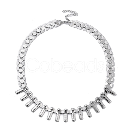 304 Stainless Steel Bib Necklaces for Men NJEW-Q340-07P-1