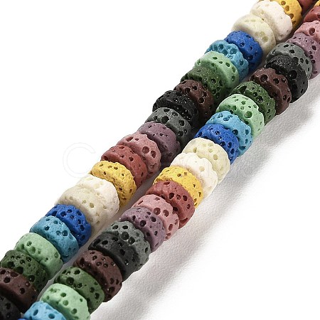 Natural Lava Rock Dyed Beads Strands G-L586-A01-05-1