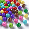 Opaque Acrylic Beads, Round, Mixed Color, 8x7mm, Hole: 2mm