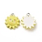 Opaque Resin Pendants, Sun Charm, with Glitter Powder and Platinum Tone Iron Loops, Yellow, Sun Pattern, 21x18.5x7mm, Hole: 1.8mm