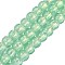 Handmade Foil Lampwork Beads Strands, Rondelle, Pale Green, 10.5x8.5mm, Hole: 1mm, about 40pcs/strand, 12.99''(33cm)