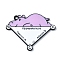 Alloy Enamel Pendants, Hippo with Word Hippopotenuse Charm, Black, Plum, 29.5x37.5x1.5mm, Hole: 2mm