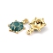 Alloy Enamel Pendants, Golden, Tortoise, Teal, 19x12x4mm, Hole: 1.6mm