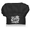 Custom Cotton Chef Hats, Black Hat, White Pattern, Crown, 70x65.7mm