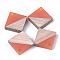 Resin & Wood Pendants, Rhombus, Coral, 16.5~17.5x17~18x3~4mm, Hole: 1.8mm, Side Length: 12~13mm