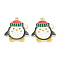 Alloy Enamel Pendants, Christmas Penguin, Colorful, Light Gold, 22.5x18.5x1mm, Hole: 1mm