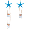 PandaHall Elite 2Pcs 2 Style  Wall Hanging Decorate, with Resin Star, Hemp Cord & Glass Bottle, Deep Sky Blue, 560mm, 1pc/style