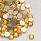 Glass Flat Back Rhinestone, Grade A, Back Plated, Faceted, Half Round, Lt.Col.Topaz, 4.6~4.8mm, about 1440pcs/bag