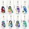 Acrylic Pendnat Keychin, Cross Pattern DIY Diamond, Bird, 7x7cm