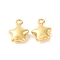 Rack Plating Brass Pendant, Long-Lasting Plated, Star, Real 18K Gold Plated, 14x11x5mm, Hole: 1.8mm