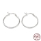 Rhodium Plated 925 Sterling Silver Hoop Earrings, Twisted Round Ring, with S925 Stamp, Real Platinum Plated, 28x2x26mm