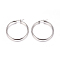 Tarnish Resistant 201 Stainless Steel Hoop Earrings, with 304 Stainless Steel Pin, Hypoallergenic Earrings, Ring Shape, Stainless Steel Color, 38mm, Pin: 0.7x1mm