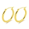 304 Stainless Steel Earrings, Half Round, Real 18K Gold Plated, 30x3mm