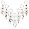 14Pcs 7 Colors Woven Net/Web with Wing Tibetan Style Alloy Keychain, with Gemstone Chip and 304 Stainless Steel Keychain Clasp, 11cm, 2pcs/color