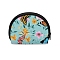 Printed Velvet Fabric Shell Shaped Coin Bags, Zipper Wallets, Butterfly, 12x4cm