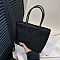 Nylon Cloth Tote Bags, Women Bags, Black, 21x18cm