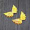 Non-Woven Fabric Ornament Accessories, Iridescent Embossed Angel Wing, Orange Red, 22x35x0.7mm