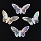 AB Color Transparent Acrylic Beads, Butterfly, Clear, 26~26.5x44~45x5.5mm, Hole: 1.6mm, about 187pcs/500g