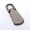 Zinc Alloy Zipper Slider, for Garment Accessories, Gunmetal, 3.59x1.27x0.33cm, Hole: 8x6mm