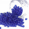 6/0 Glass Seed Beads, Frosted Colors, Round, Round Hole, Blue, 6/0, 4mm, Hole: 1~1.5mm, about 500pcs/50g, 50g/bag, 18bags/2pounds