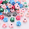 Handmade Polymer Clay Beads, for DIY Jewelry Crafts Supplies, Flower, Mixed Color, 9~10x9~10x4~5mm, Hole: 1.8mm